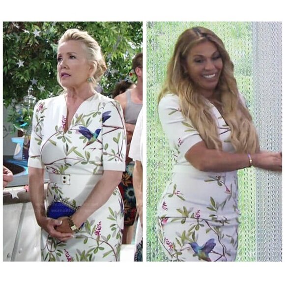 Ted Baker EVRELY HIGHGROVE Hummingbird Branch Blossom Sheath Midi Dresss, TD 0 - Picture 15 of 16